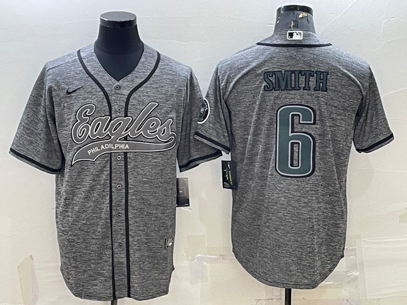 Men Philadelphia Eagles #6 Smith Grey hemp ash 2022 Nike Co branded NFL Jerseys->women nfl jersey->Women Jersey